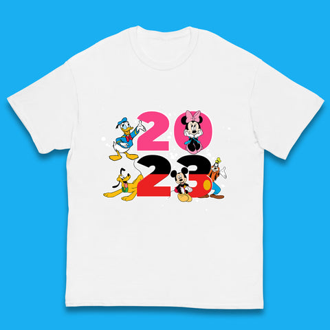 Disney Trip 2023 Disney Club Mickey Mouse Minnie Mouse Donald Duck Pluto Goofy Cartoon Characters Disney Vacation Kids T Shirt