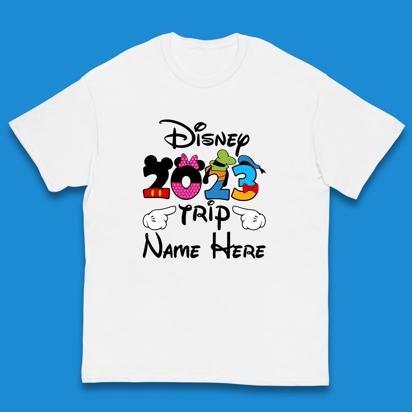 Personalised Disney Trip Your Name Disney Club Mickey Minnie Mouse Donald Hat Goofy Disney Vacation Kids T Shirt