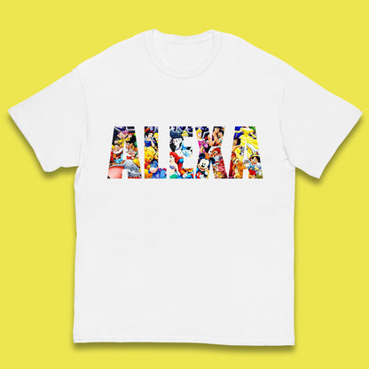 Personalised All Disney Fictional Characters Disney Family Animated Cartoons Movies Characters Disney World Kids T Shirt