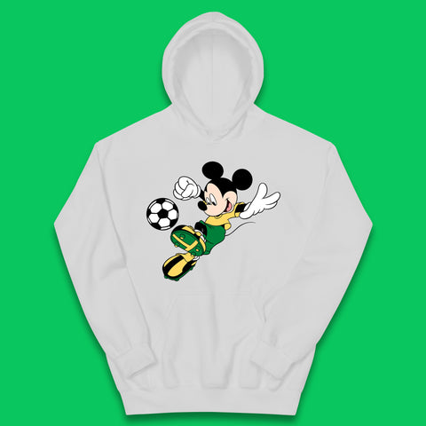 Mickey Mouse Kicking Football Soccer Player Disney Cartoon Mickey Soccer Player Football Team Kids Hoodie