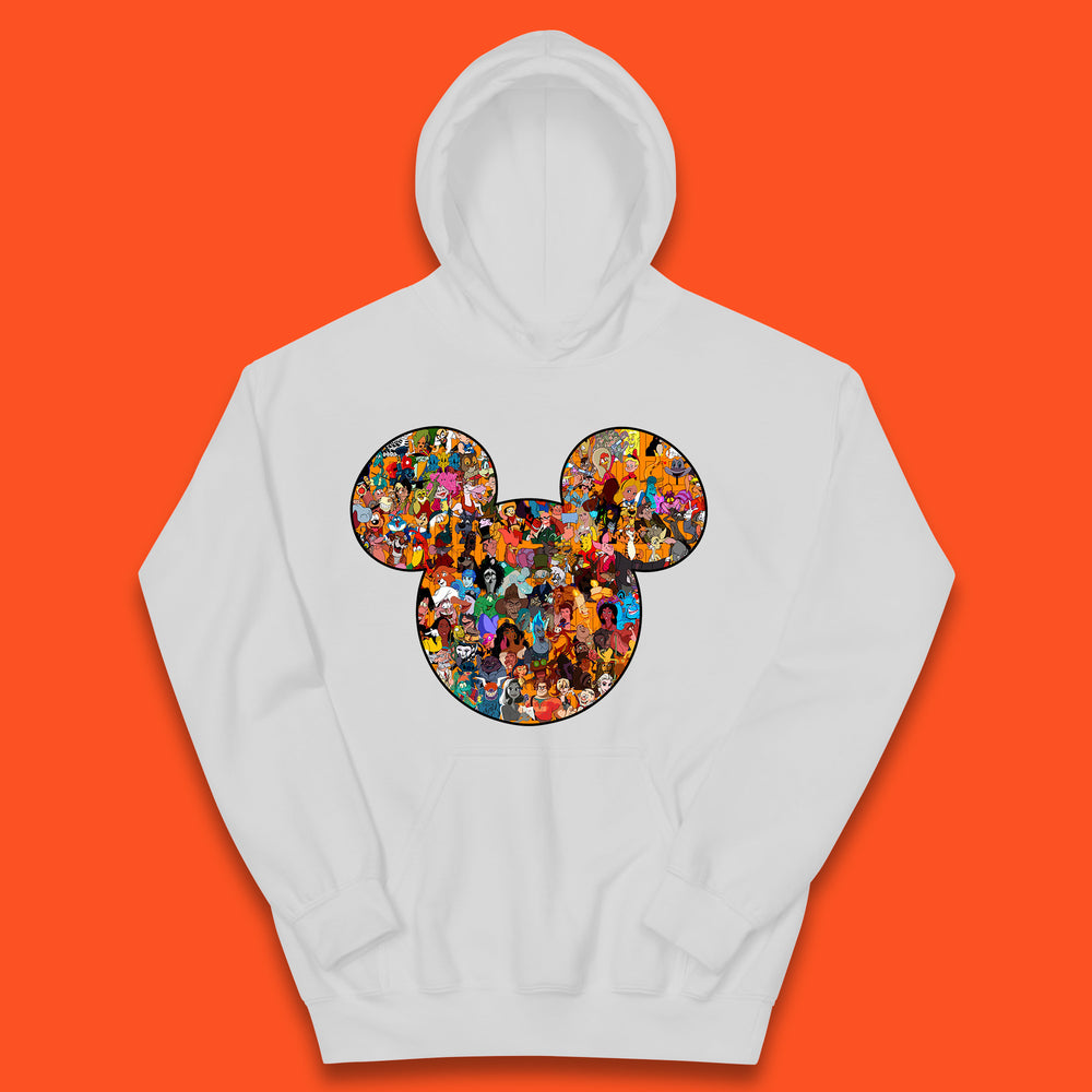 Disney Mickey Mouse Minnie Mouse Head All Disney Characters Together Disney Family Animated Cartoons Movies Characters Disney World Kids Hoodie