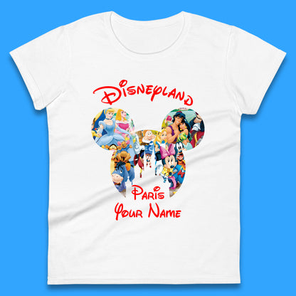 Personalised Disney Land Paris Mickey Minnie Mouse All Disney Characters Cartoons Magical Kingdom Disney Castle Disneyland Vacation Trip Womens Tee Top