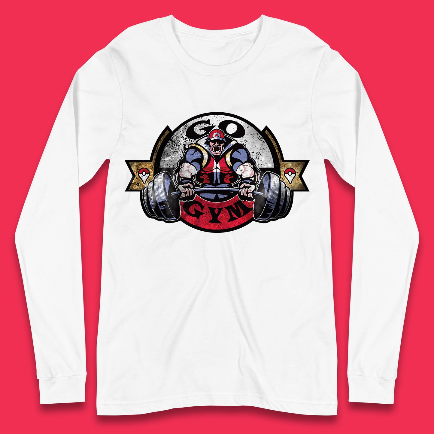 Pokémon Go Gym Funny Pokémon Gym Trainer Gamer Nerd Parody Gym Training Bodybuilding Workout Long Sleeve T Shirt