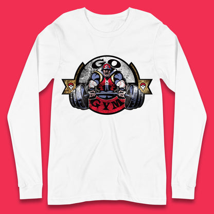 Pokémon Go Gym Funny Pokémon Gym Trainer Gamer Nerd Parody Gym Training Bodybuilding Workout Long Sleeve T Shirt