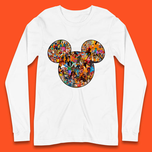 Disney Mickey Mouse Minnie Mouse Head All Disney Characters Together Disney Family Animated Cartoons Movies Characters Disney World Long Sleeve T Shirt