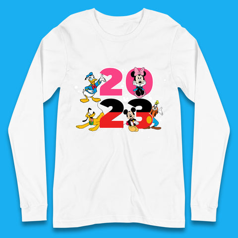 Disney Trip 2023 Disney Club Mickey Mouse Minnie Mouse Donald Duck Pluto Goofy Cartoon Characters Disney Vacation Long Sleeve T Shirt