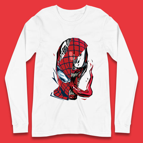 Marvel Spider-Man Maximum Venom Miles Morales Big Face Marvel Avenger Spider-Man & Venom Face Long Sleeve T Shirt