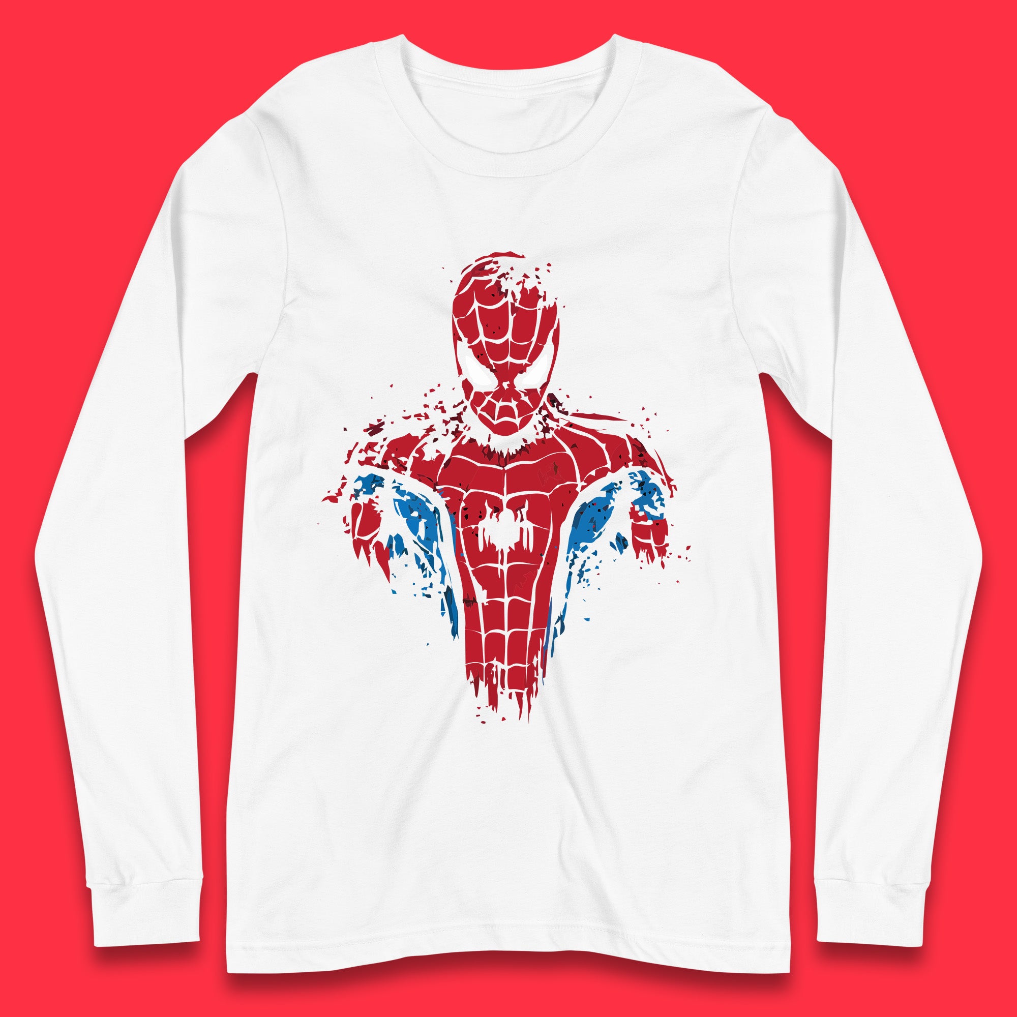 Spider-Man Distressed Portrait Marvel Comics Character Superhero Marvel Avengers Spiderman  Long Sleeve T Shirt