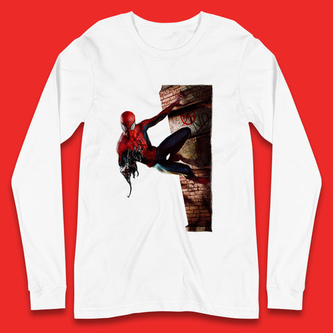 Spider-Man Venom Takeover Spiderman On Building Marvel Comics Character Superhero Marvel Spiderman Long Sleeve T Shirt