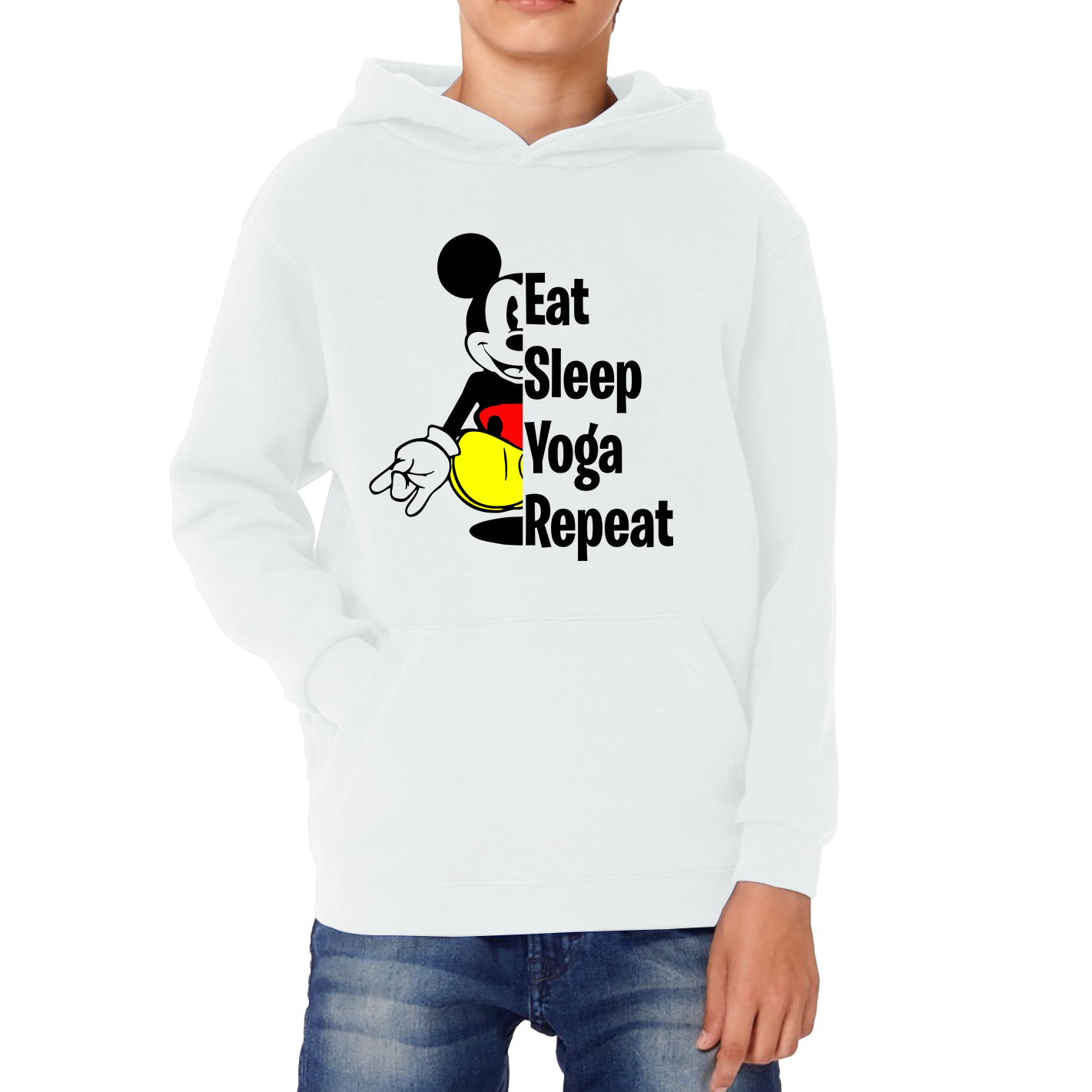 Mickey Mouse Eat Sleep Yoga Repeat Funny Hoodie