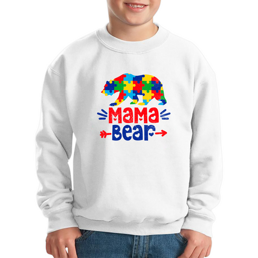 Autism Awareness Mama Bear Health Awareness Social Message Kids Jumper