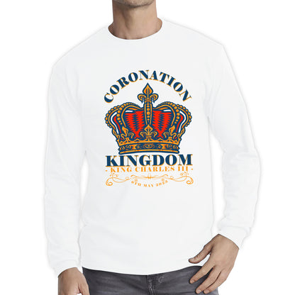 Coronation Kingdom King Charles III 6th May 2023 Royal Crown CR III His Majesty Union Jack Long Sleeve T Shirt
