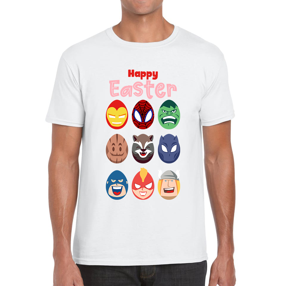 Happy Easter Marvel Avengers Characters Face Avengers Characters Easter Day Happy Easter Cute Superhero Mens Tee Top
