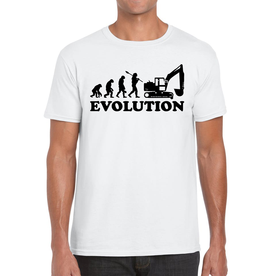 Evolution Of Excavator Operator Bulldozer Construction Digger Excavator Mens Tee Top