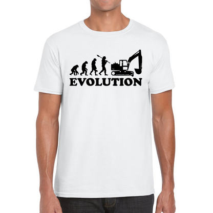 Evolution Of Excavator Operator Bulldozer Construction Digger Excavator Mens Tee Top