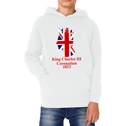 King Charles III Coronation 2023 United Kingdom King of England Royal Crown CR III His Majesty Kids Hoodie