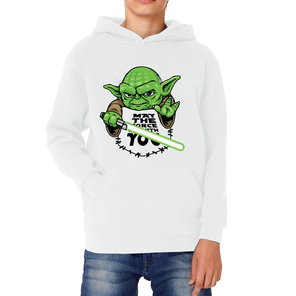 May The 4th Be With You Yoda Green Humanoid Alien Star Wars Day Disney Star Wars Yoda Star Wars 46th Anniversary Kids Hoodie