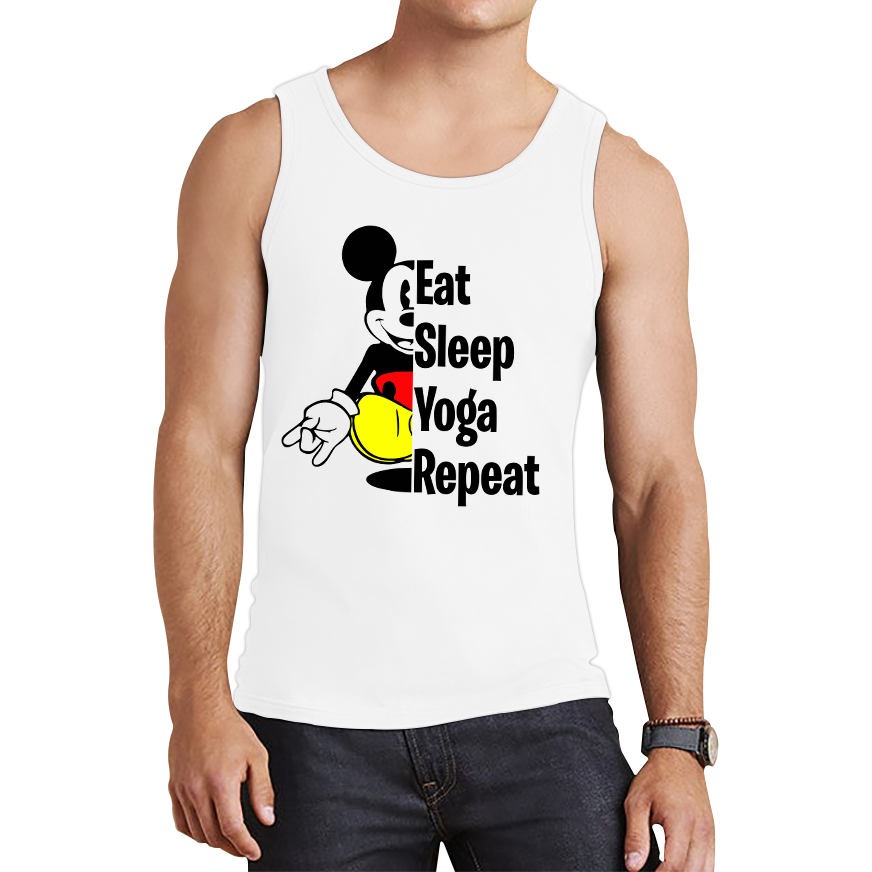 Mickey Mouse Eat Sleep Yoga Repeat Funny Disney Land Exercise Yoga Tank Top