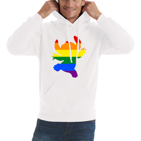 Disney Ohana Stitch Pride LGBT Lilo & Stitch Comedy Cartoon Pride Month LGBTQ+ Rainbow Colours Unisex Hoodie