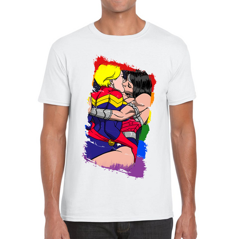 Wonder Woman Kissing Captain Marvel Shirt