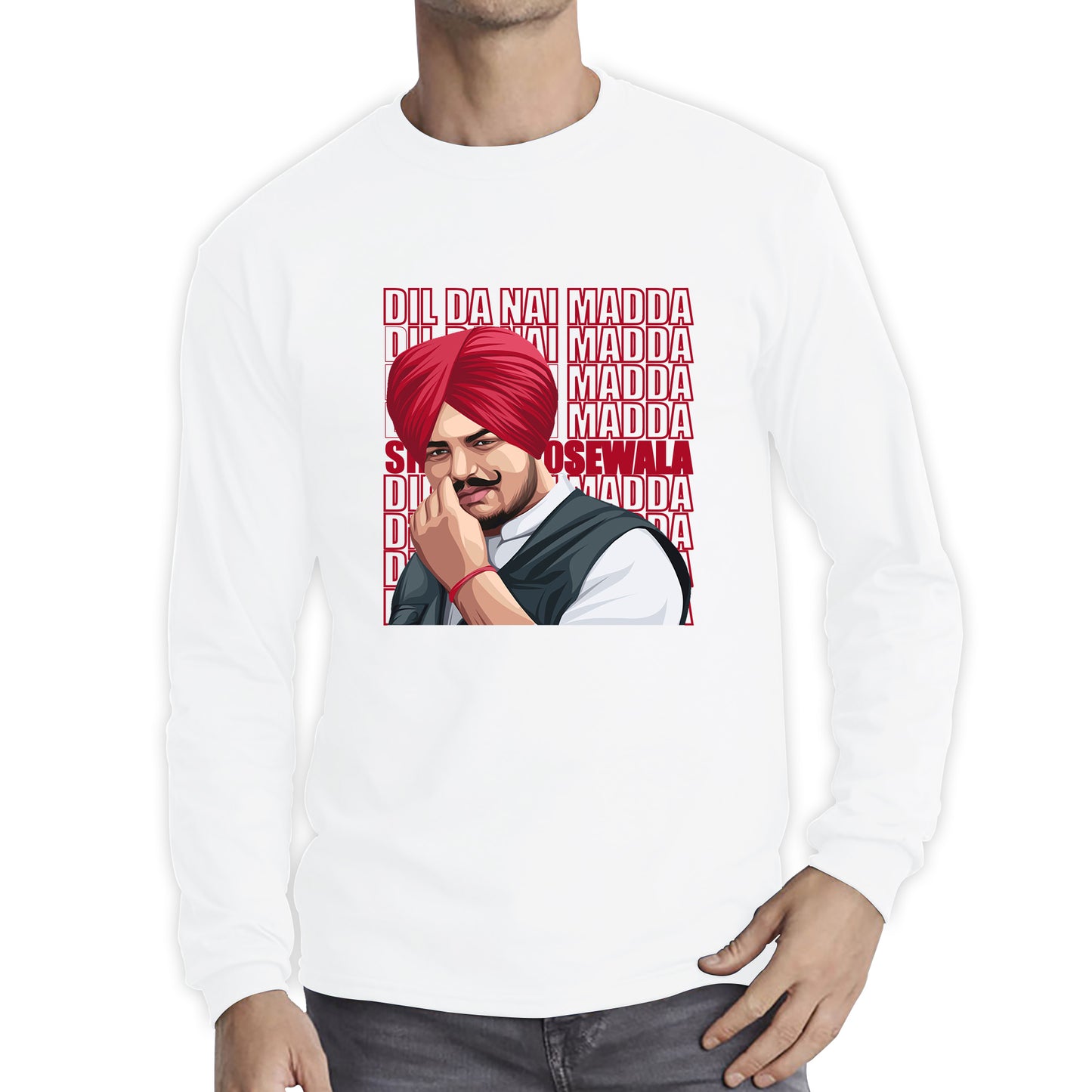 Dil Da Nai Madda Sidhu Moose Wala Legend Punjabi Indian Singer Tribute To Legend Long Sleeve T Shirt