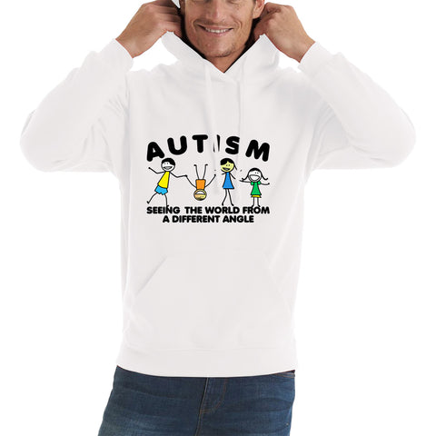 Autism Seeing The World From A Different Angle Autism Awareness Autism Support Autistic Pride Unisex Hoodie