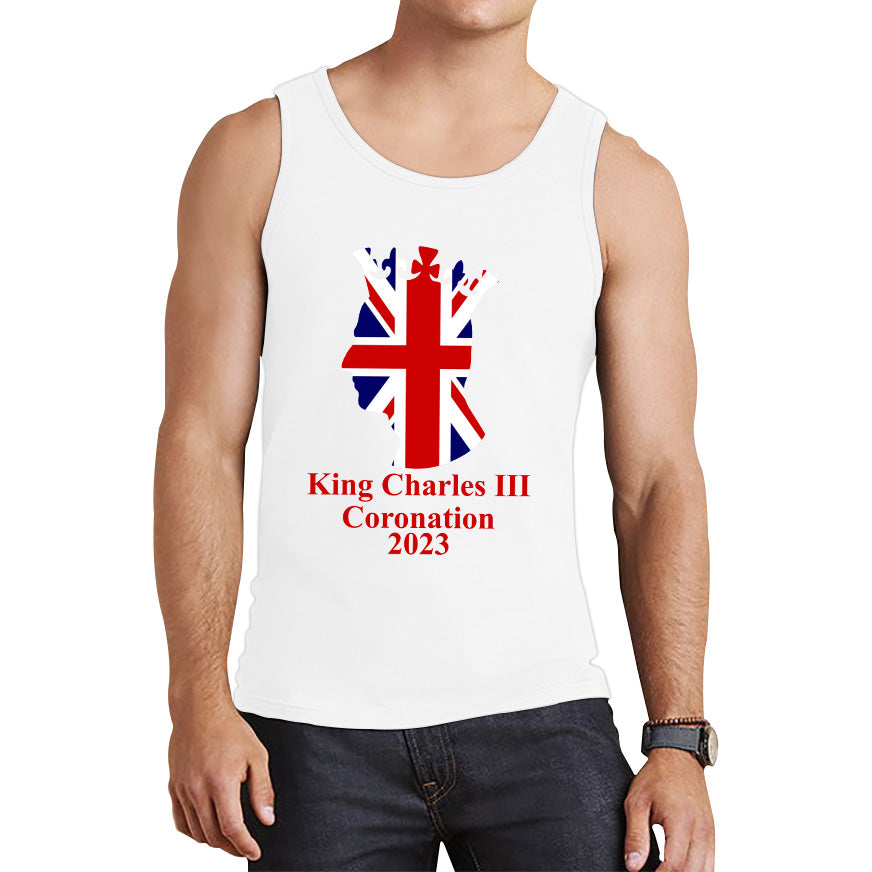 King Charles III Coronation 2023 United Kingdom King of England Royal Crown CR III His Majesty Tank Top
