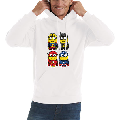 The 4 Minions Heros Super Minions Captain America Batman Superman Riddler The Flash Dc Minions Parody Pop Art Unisex Hoodie