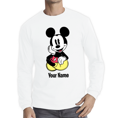 Personalised Disney Mickey Mouse Your Name Cartoon Character Disney World Walt Disney Long Sleeve T Shirt