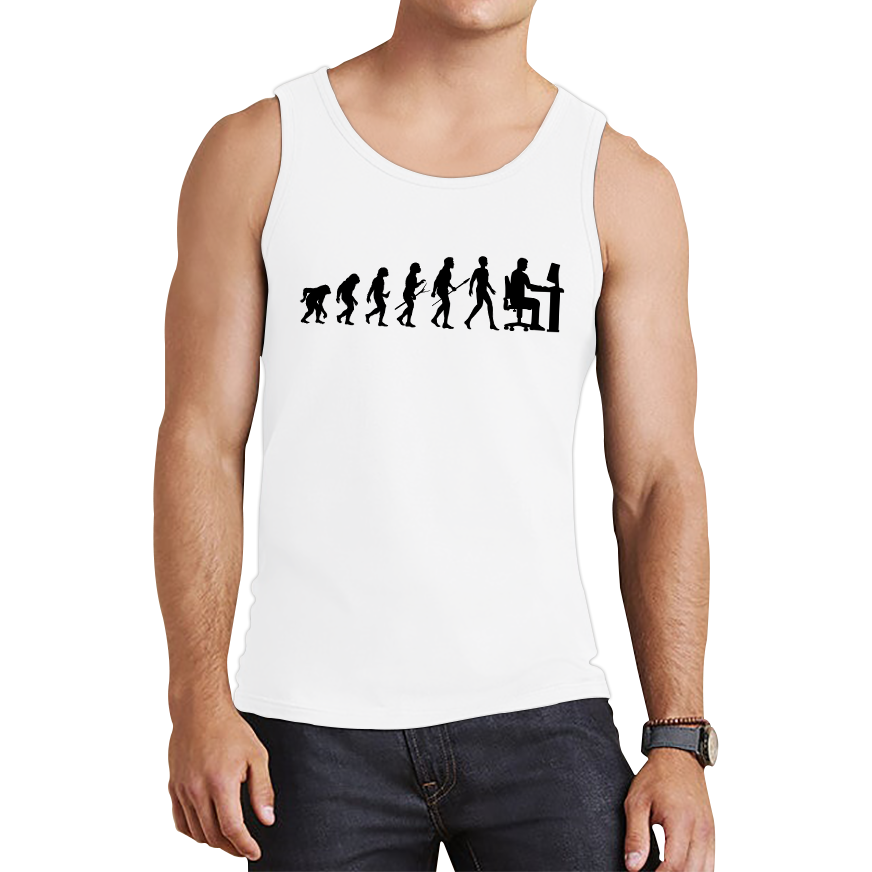 Evolution Of Computer Funny Human Evolution Programmer Coding Tank Top