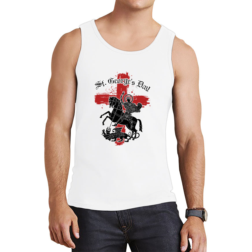 St George's Day Coat Of Arms Of Moscow Heraldic Horseman With A Spear In His Hand Slaying A Zilant Saint George And The Dragon England Flag Tank Top