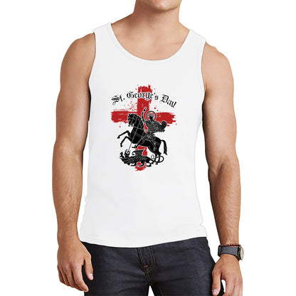 St George's Day Coat Of Arms Of Moscow Heraldic Horseman With A Spear In His Hand Slaying A Zilant Saint George And The Dragon England Flag Tank Top