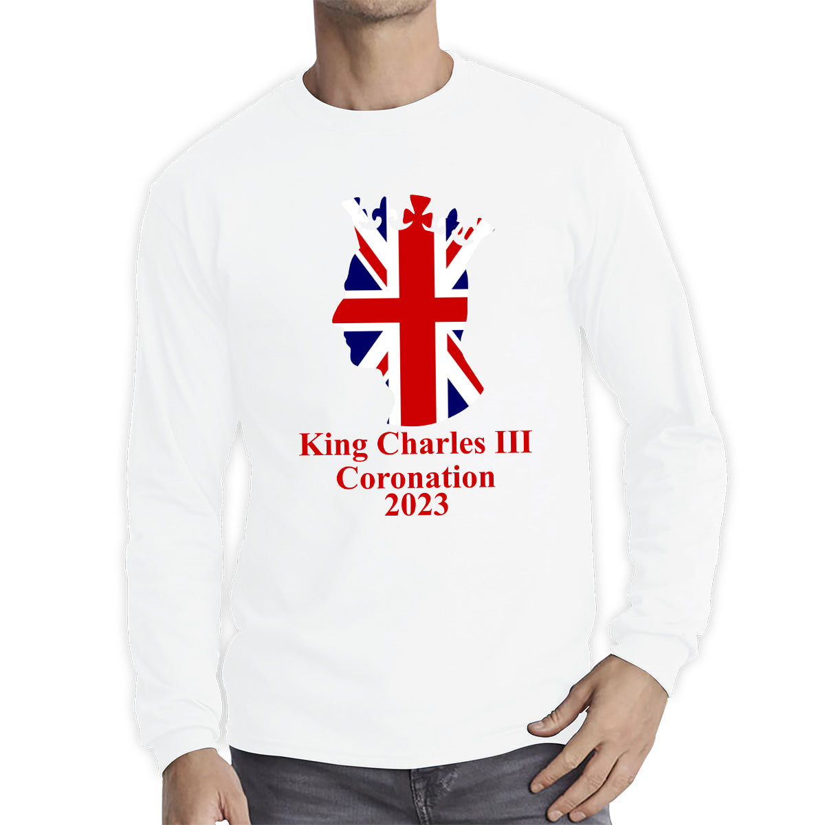 King Charles III Coronation 2023 United Kingdom King of England Royal Crown CR III His Majesty Long Sleeve T Shirt