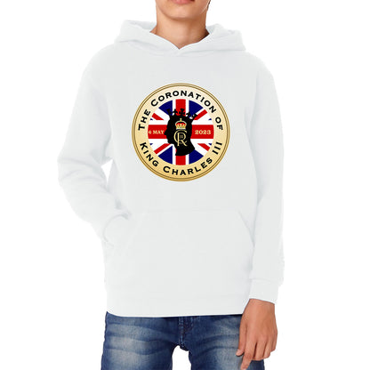 The Coronation Of King Charles III 6th May 2023 CR III Royal Crown United Kingdom Flag Kids Hoodie