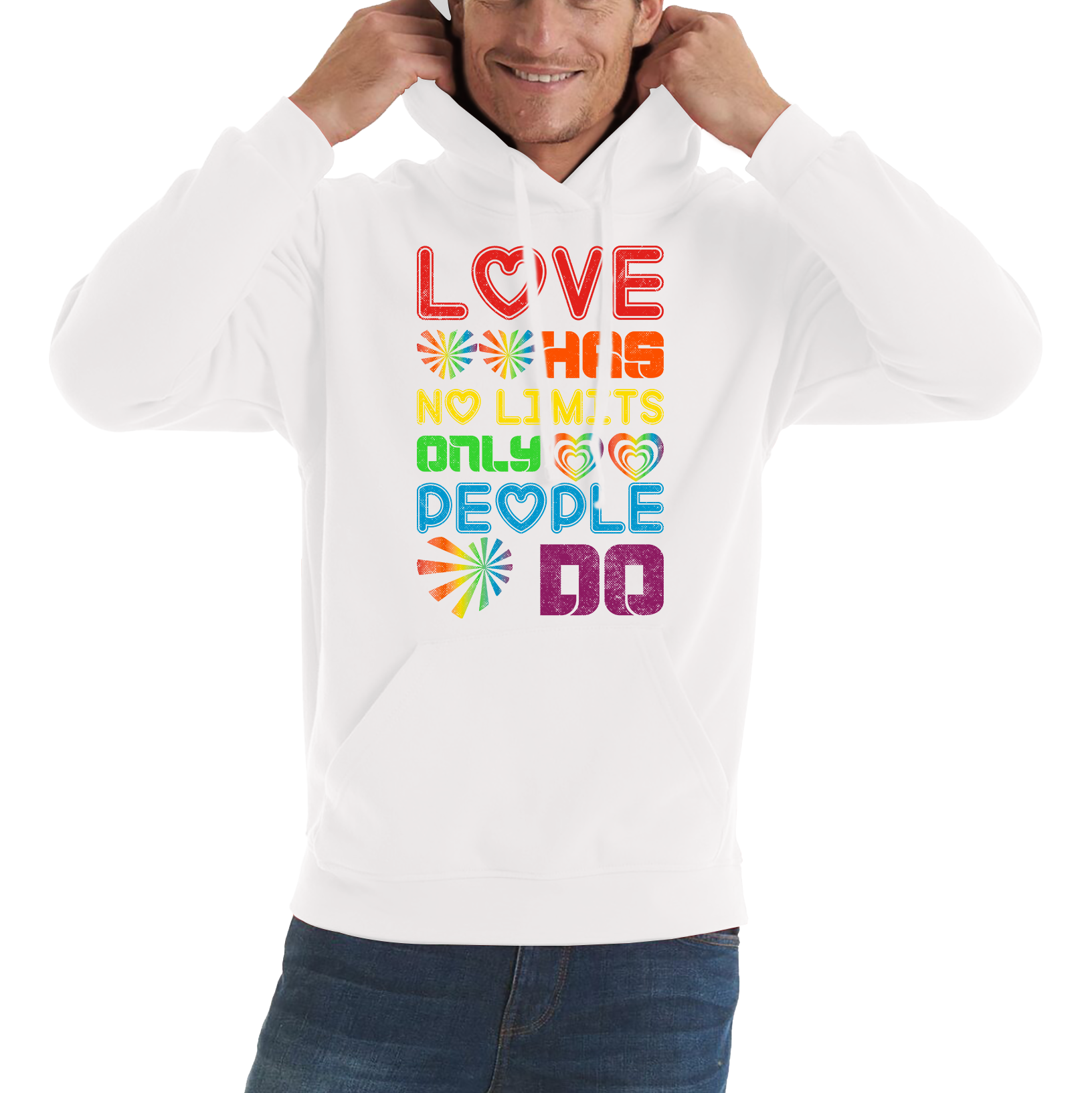 Love has No Limits Only People Do LGBT Gay Pride Adult Hoodie