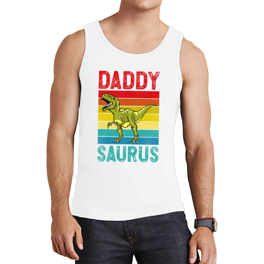 Daddy Saurus Funny T-Rex Father's Day Vintage Dinosaur Animal Tank Top