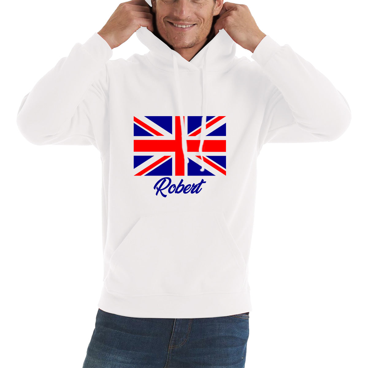 Personalised UK United Kingdom Flag Your Name Great Britain Union Jack Patriotism Proud British Citizen Long Live UK Forever Unisex Hoodie