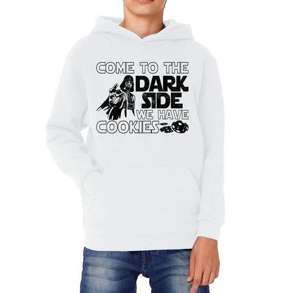 Come To The Dark Side We Have Cookies Disney Star Wars Quote Darth Vader Galaxy's Edge Kids Hoodie