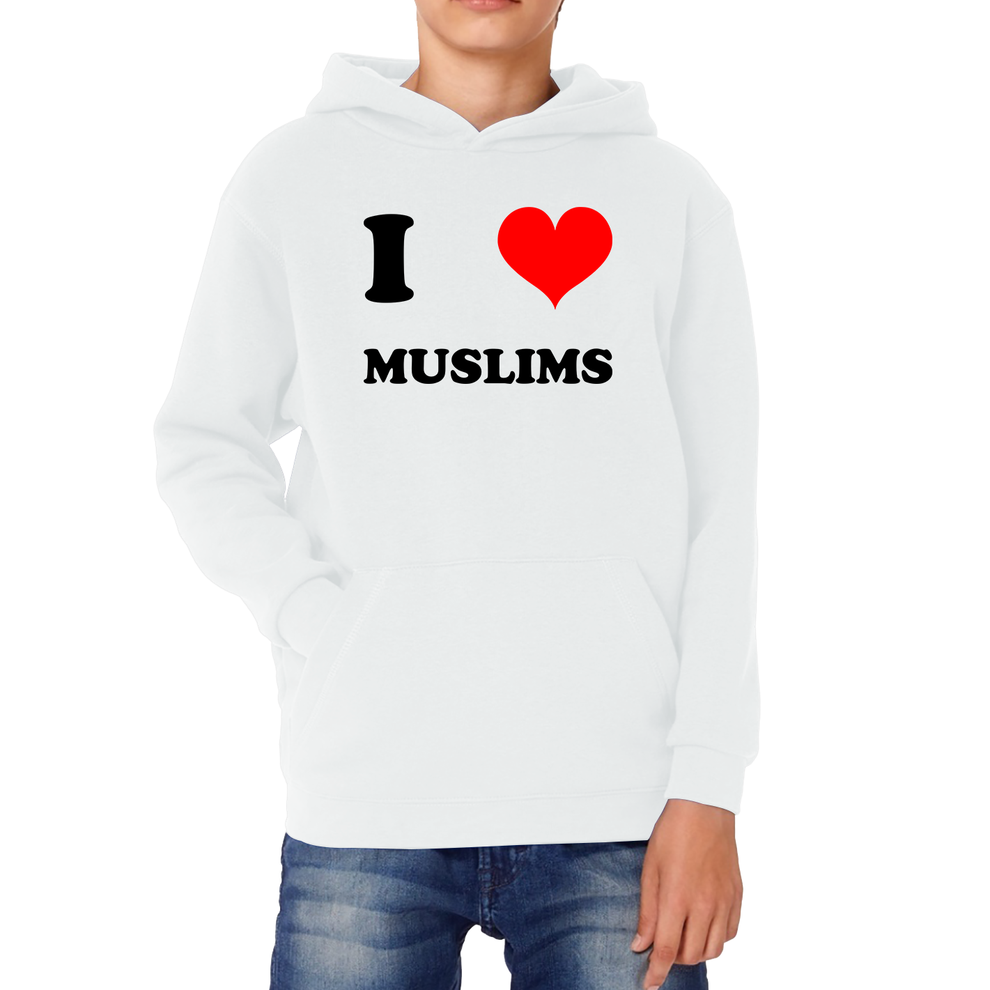 I Love Muslim Spiritual Islamic Religious Muslim Religion Kids Hoodie
