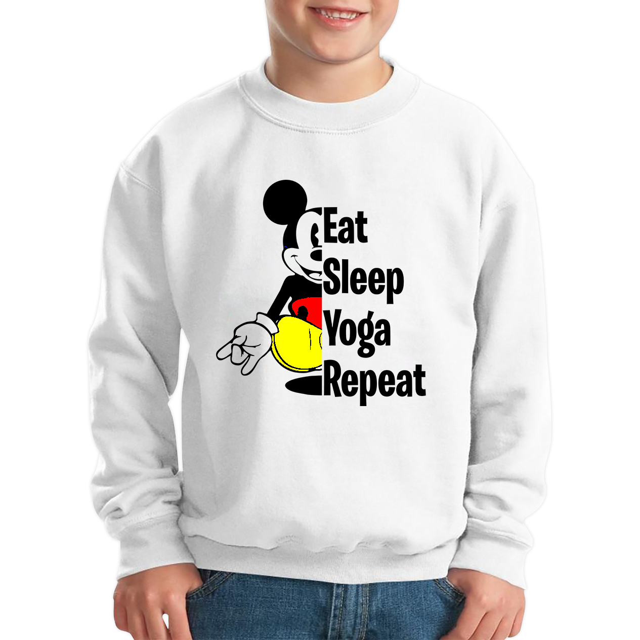 Mickey Mouse Eat Sleep Yoga Repeat Funny Jumper