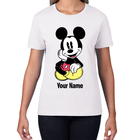 Personalised Disney Mickey Mouse Your Name Cartoon Character Disney World Walt Disney Womens Tee Top
