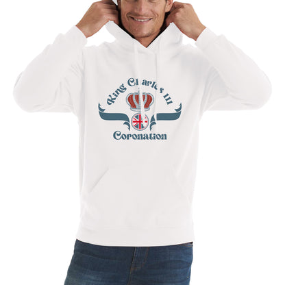 King Charles III Coronation Royal Crown CR III His Majesty Union Jack God Save The King Uk Flag Unisex Hoodie