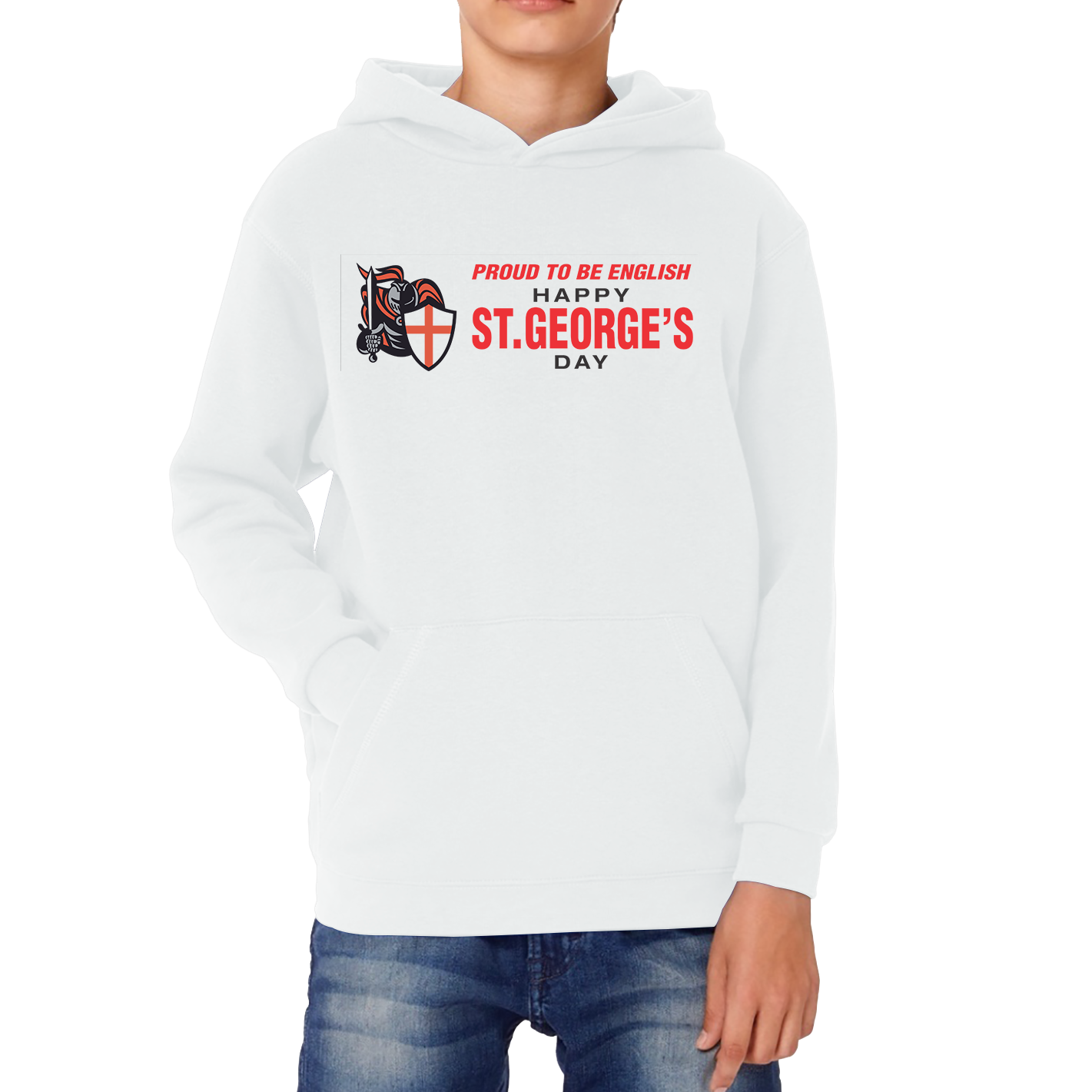 Proud To Be English Happy St. George's Day Knight Saint George Kids Hoodie