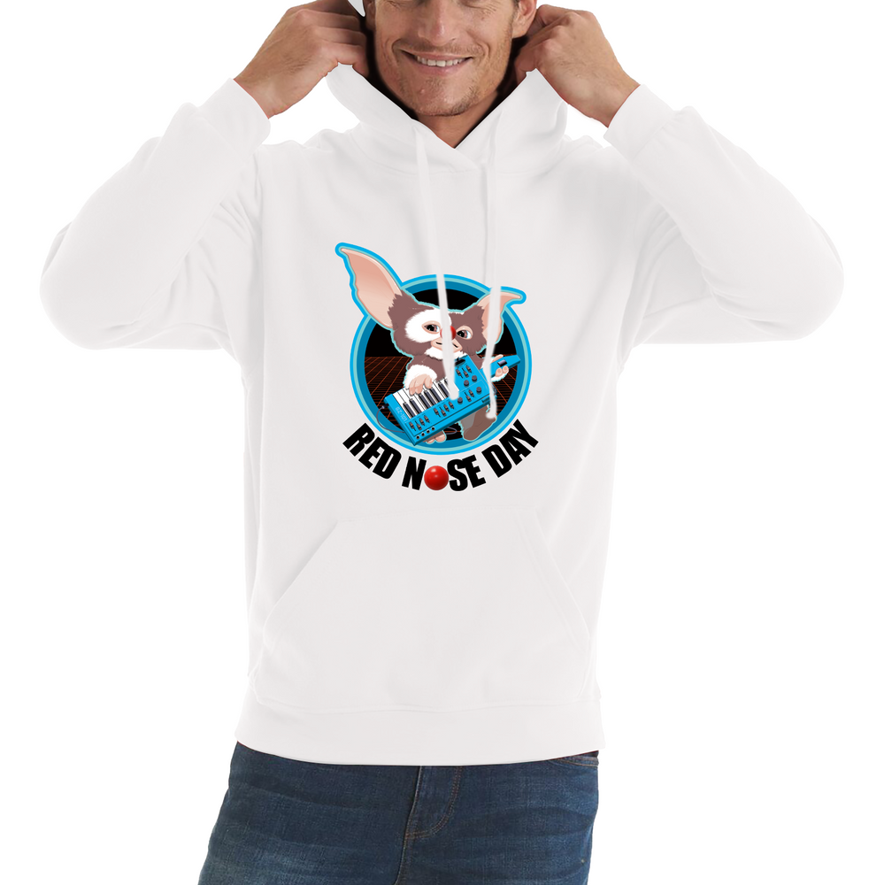 Gremlins Gizmo Piano Red Nose Day Adult Hoodie. 50% Goes To Charity