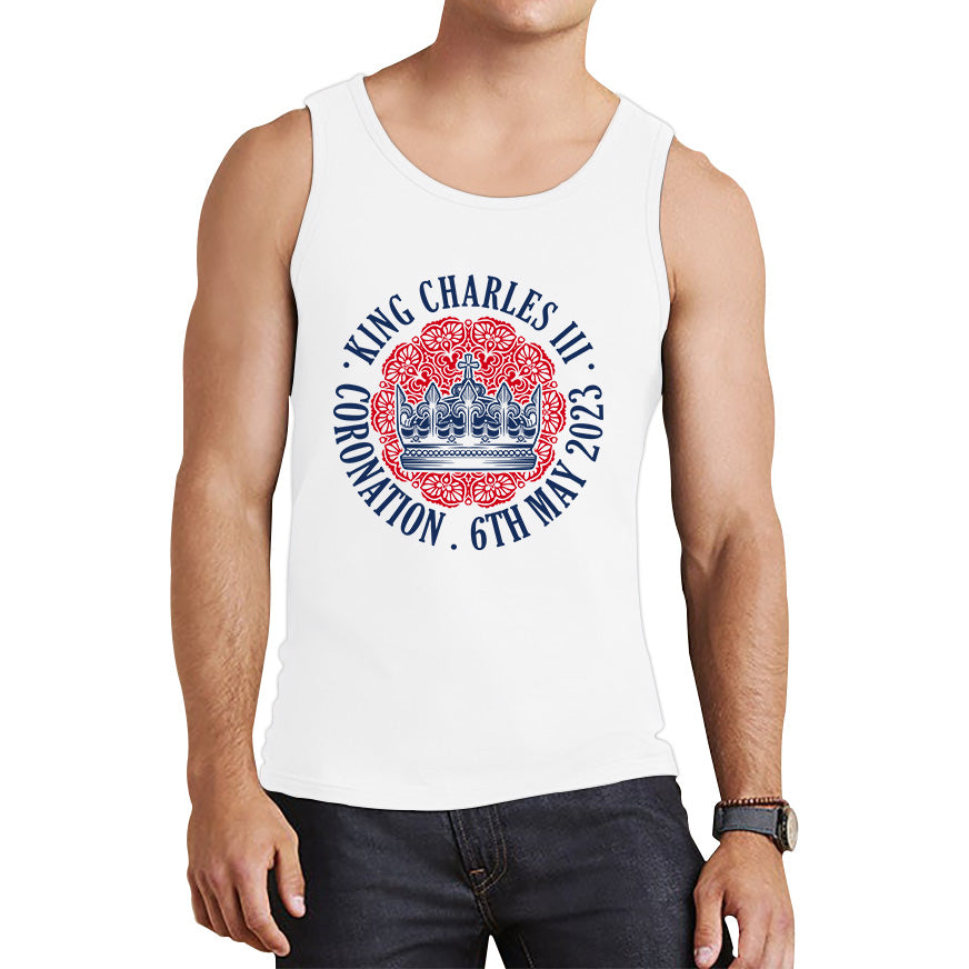 King Charles III Coronation 6th May 2023 Royal Crown CR III Ruling Monarch Of England United Kingdom Tank Top