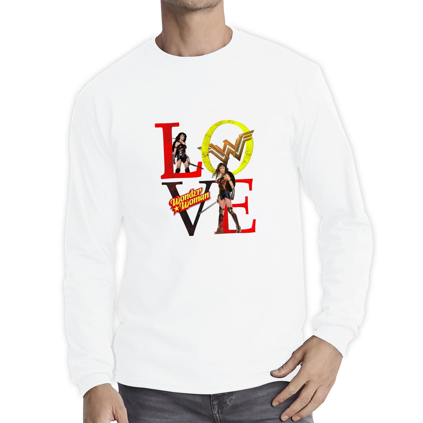 Love Wonder Woman Justice League Logo Wonder Woman Super Woman Comic Book Character DC Superhero Long Sleeve T Shirt