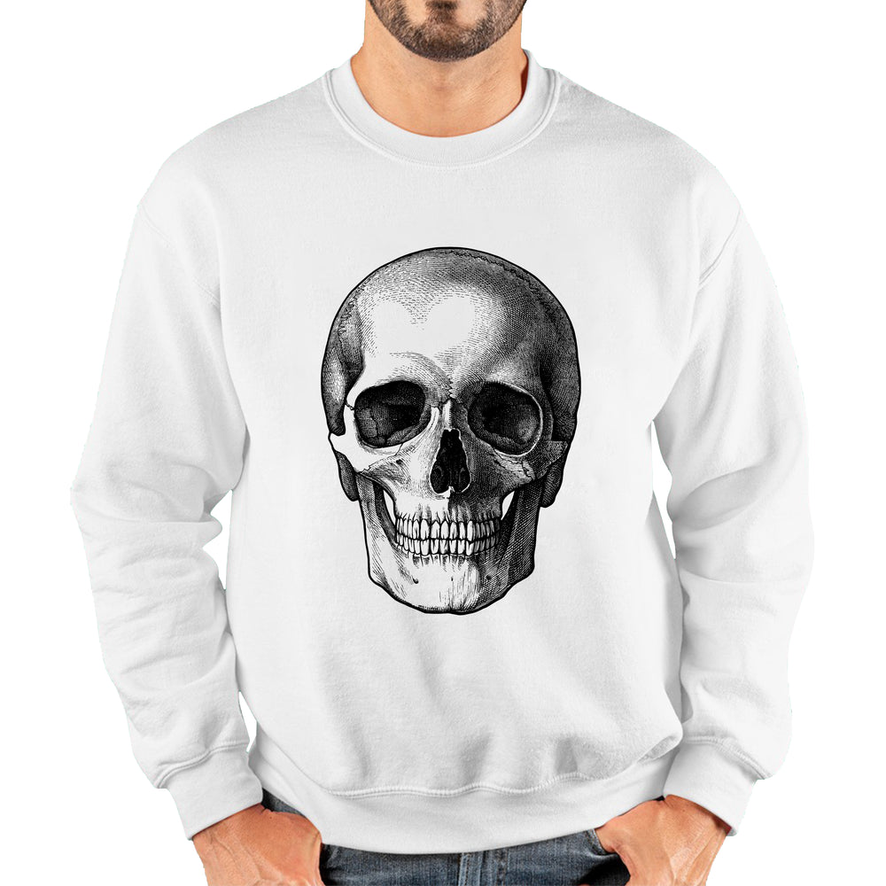 Skull Face Bikers Racers Novelty Design Spooky Funny Unisex Sweatshirt