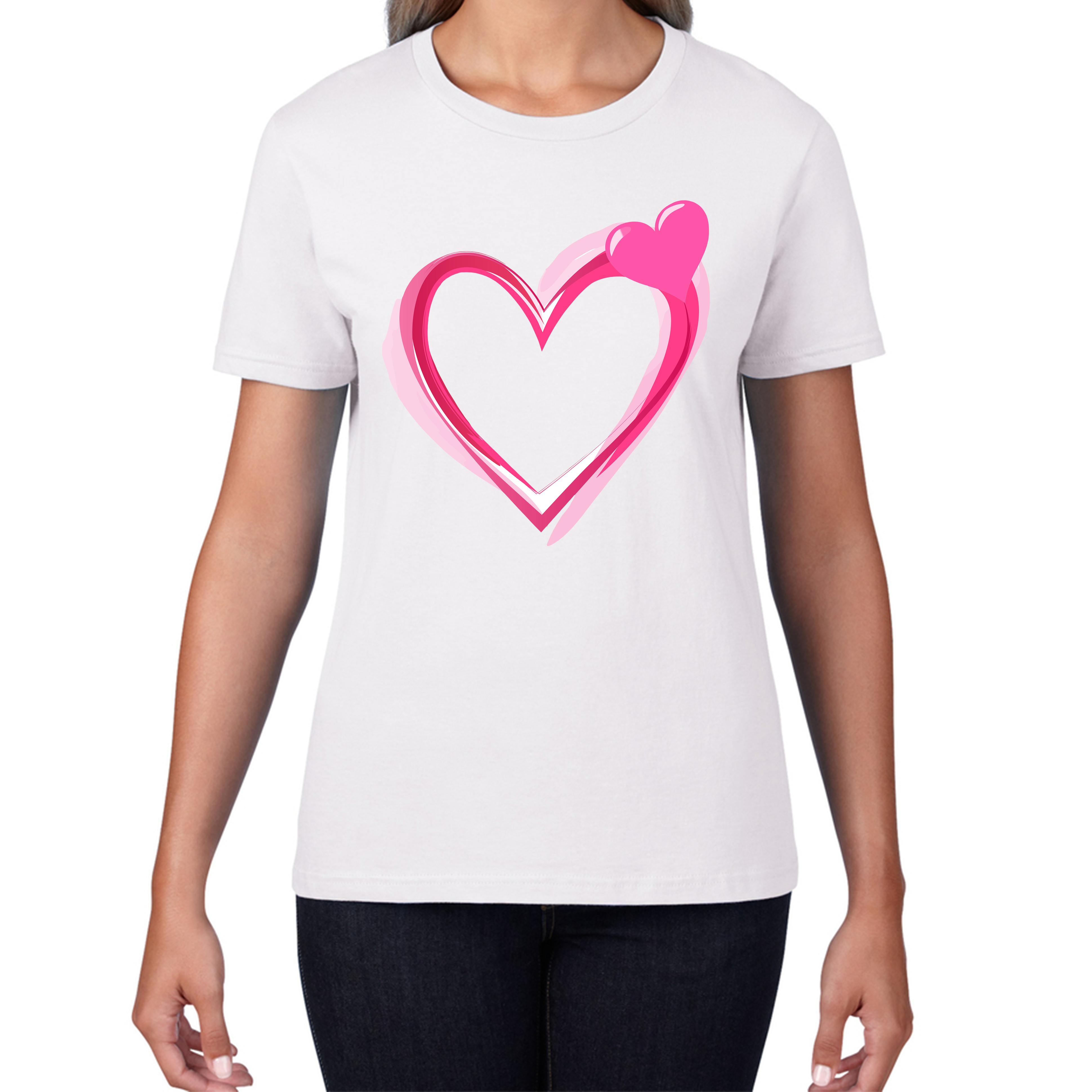 Love Valentines Day Tee Top, Valentines Heart T Shirt, Cute Valentine‘s Day Ladies T Shirt