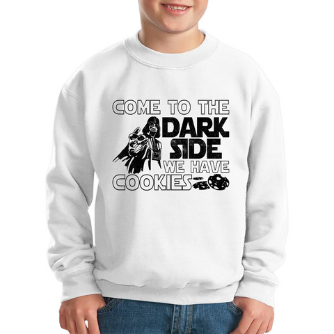 Come To The Dark Side We Have Cookies Disney Star Wars Quote Darth Vader Galaxy's Edge Kids Jumper