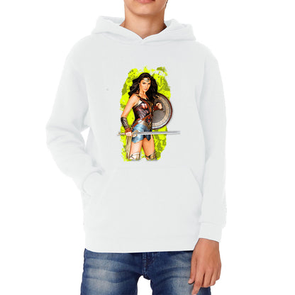 Gal Gadot Wonder Woman Shield Comic Book Character Wonder Girl Superhero Kids Hoodie